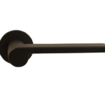 Maniglia Lev R6 Rosetta Tonda d.50x6h Bocchetta Foro Chiave S-NO-Nero Opaco  Ento